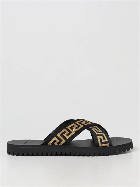 mens versace closed toe sandals|Versace leather sandals men.